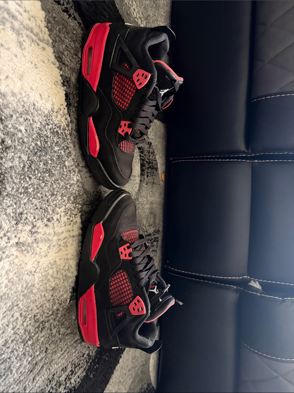 Jordan Men’s Black And Red Air Jordan 4 Retro Sneakers